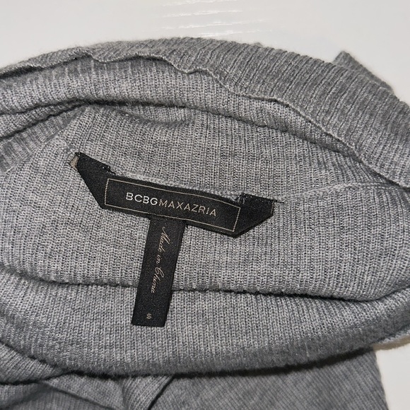 BCBGMaxAzria Gray Knit Turtleneck Dress Size Small - Picture 3 of 4